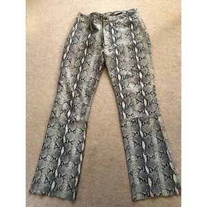 Leather Snake Leather Pants - 16